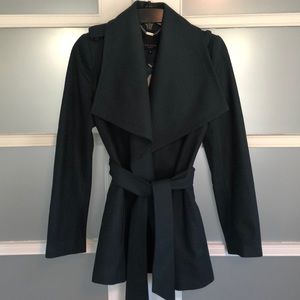 Ted Baker London dark teal wool wrap coat. Size 0.